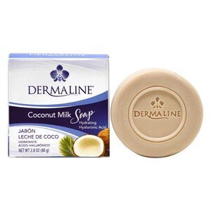 6 Pack - Dermaline Coconut milk soap 2.8 floz w/Free Nail File